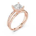 Gold Jewelry L36-9, Princess center stone, Rose Gold, view 2