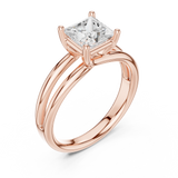 Gold Jewelry L36-9, Princess center stone, Rose Gold, view 2