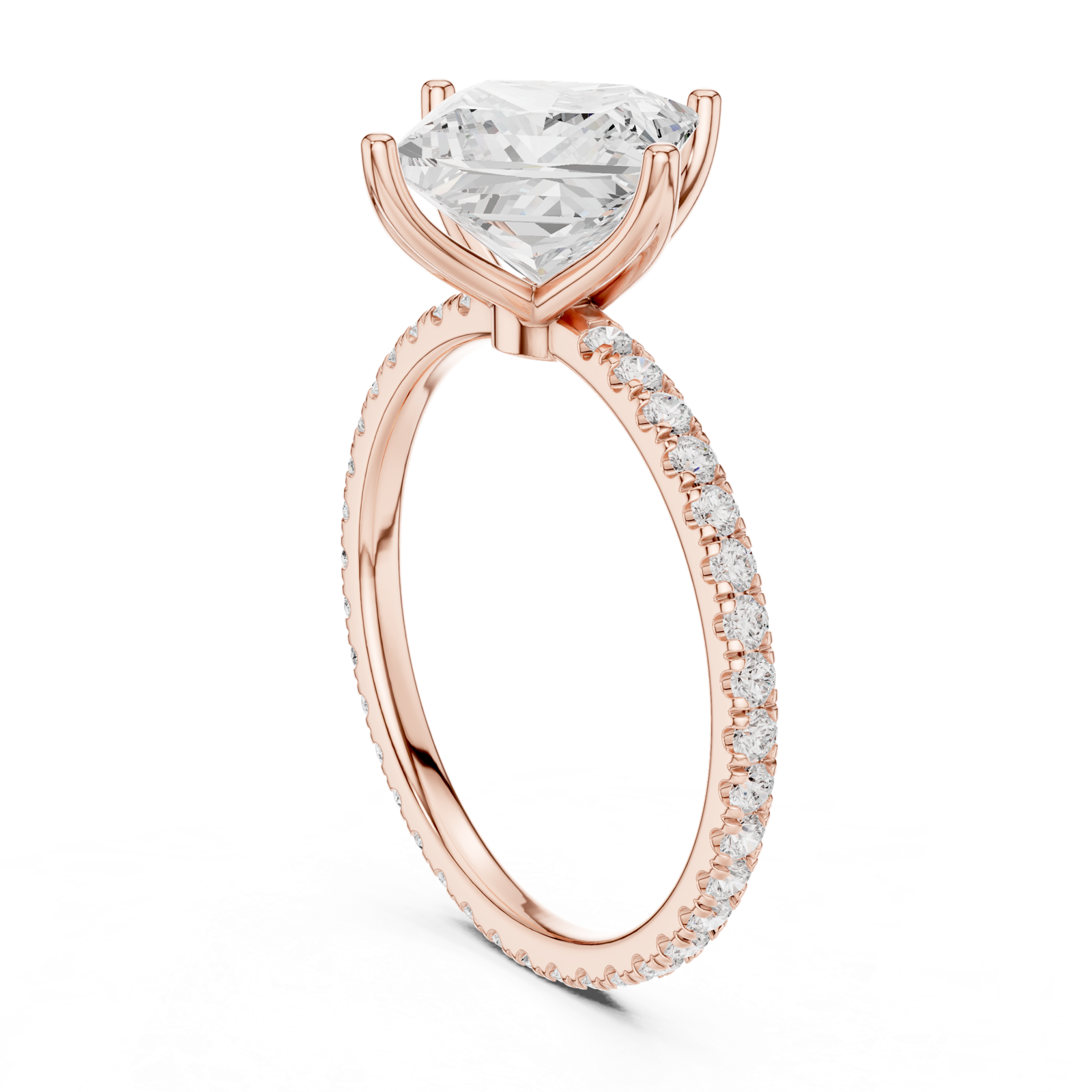 Gold Jewelry L36-16, Princess center stone, Rose Gold, view 1