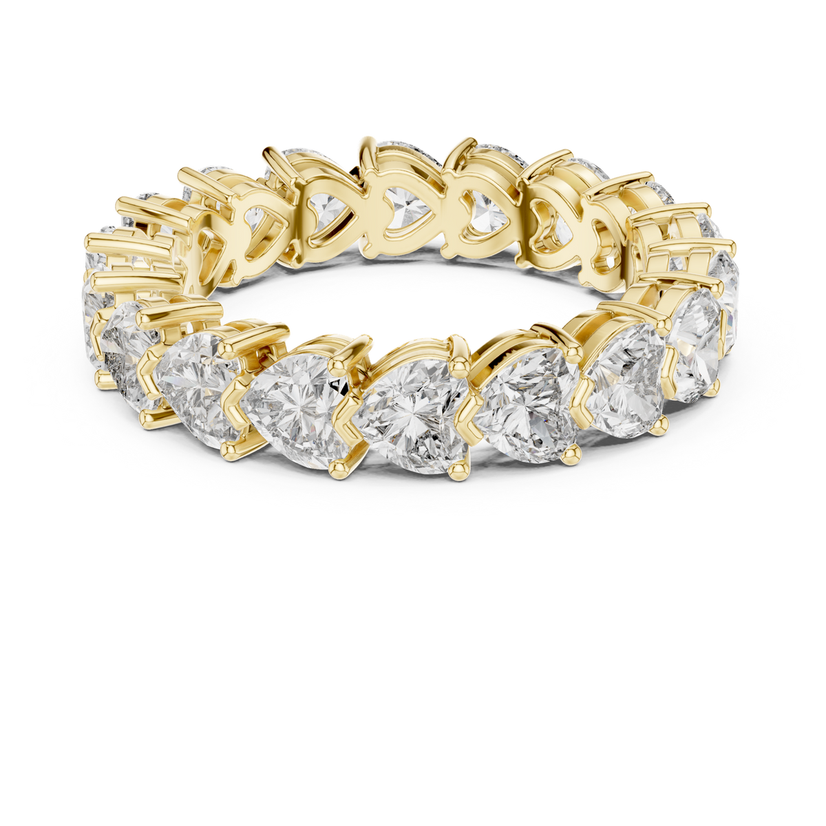 14K Solid Gold Lab Diamond Eternity Ring, Yellow Gold