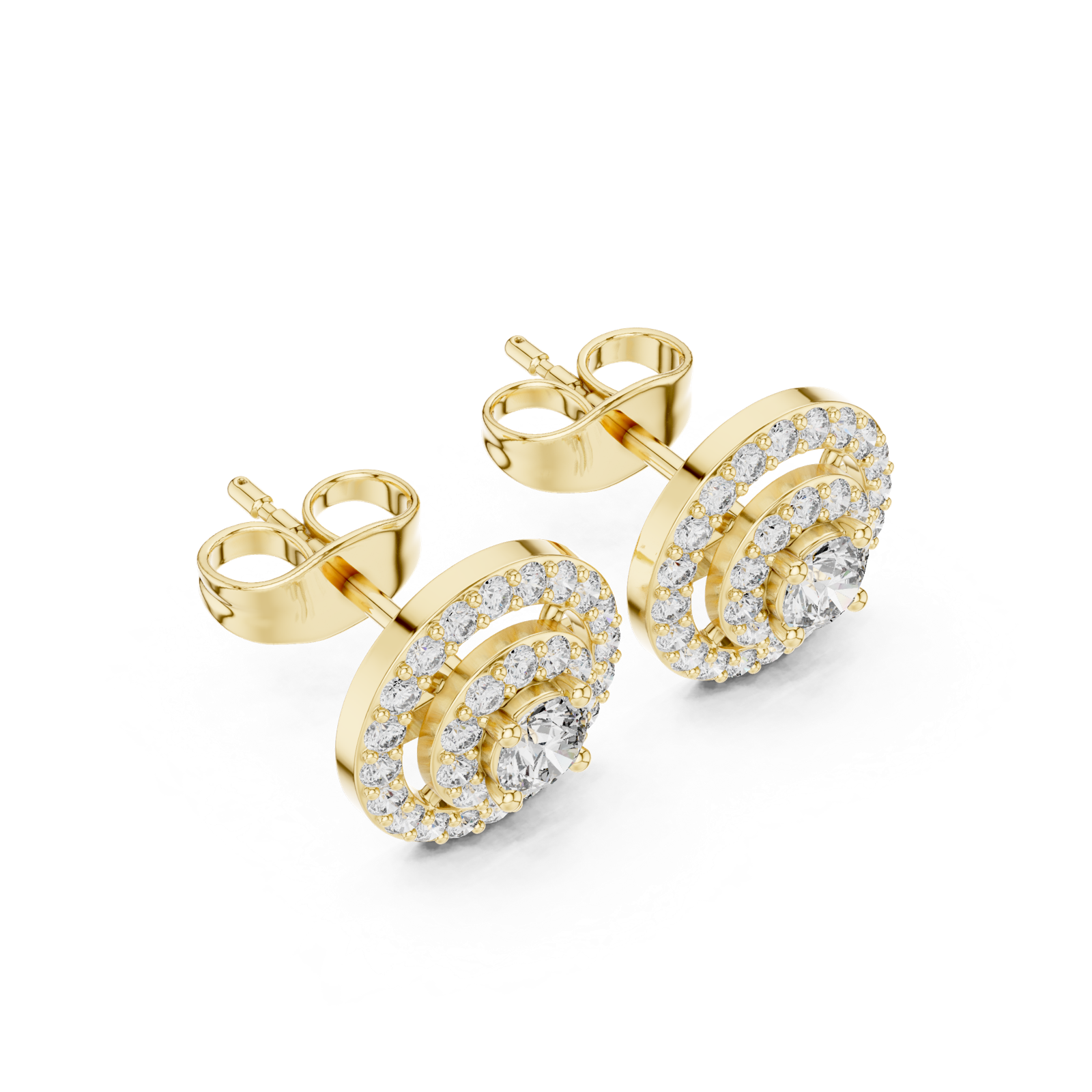 Gold Earrings 3-10008E_120_A_S, Yellow Gold, view 2