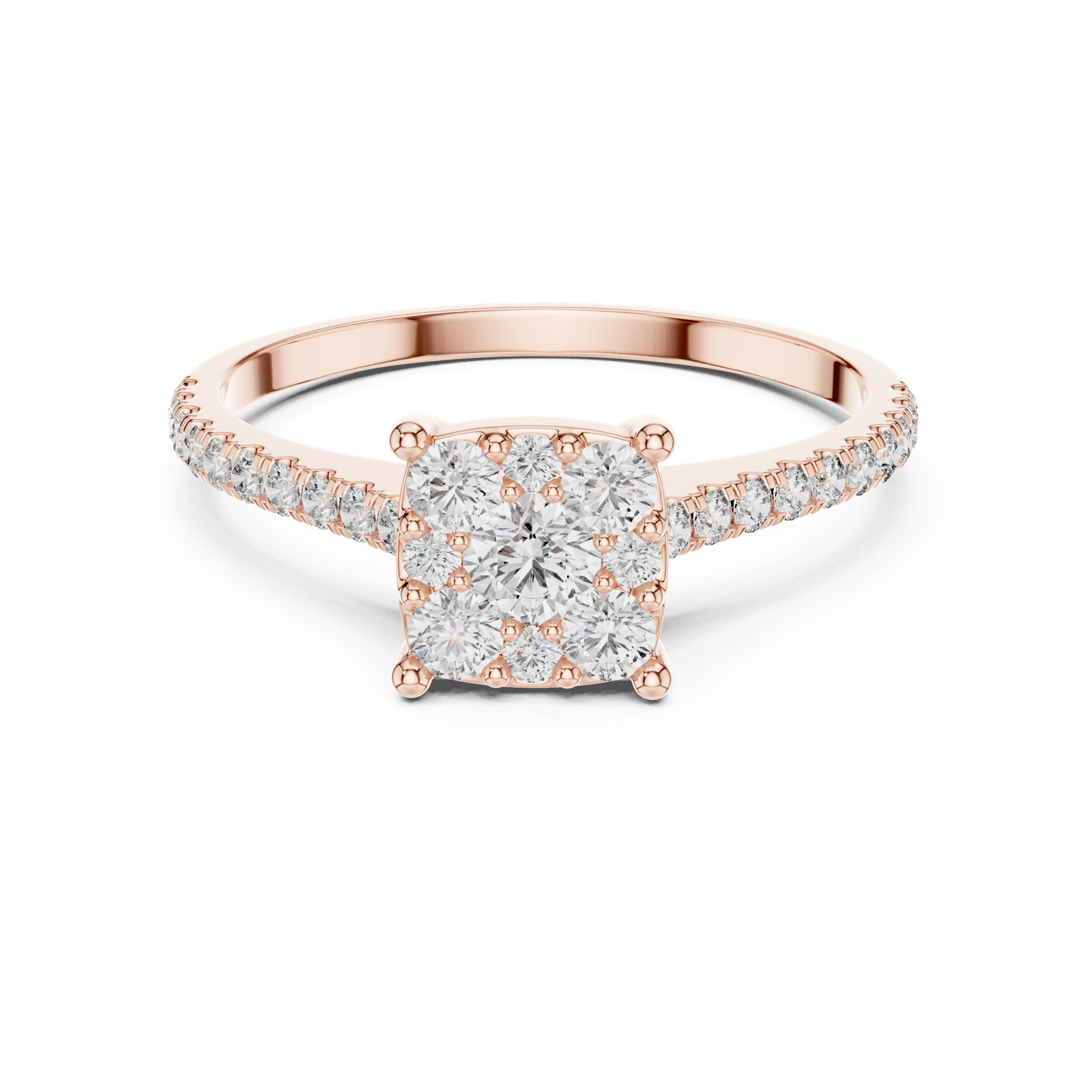 Gold Ring DDLR-004, Rose Gold, view 4