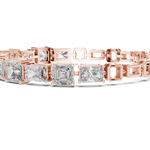 14K Solid Gold Lab Diamond Bracelet, Rose Gold, view 3