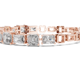 14K Solid Gold Lab Diamond Bracelet, Rose Gold, view 3