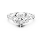 Gold Ring DDLR-257, Pear center stone, White Gold, view 4