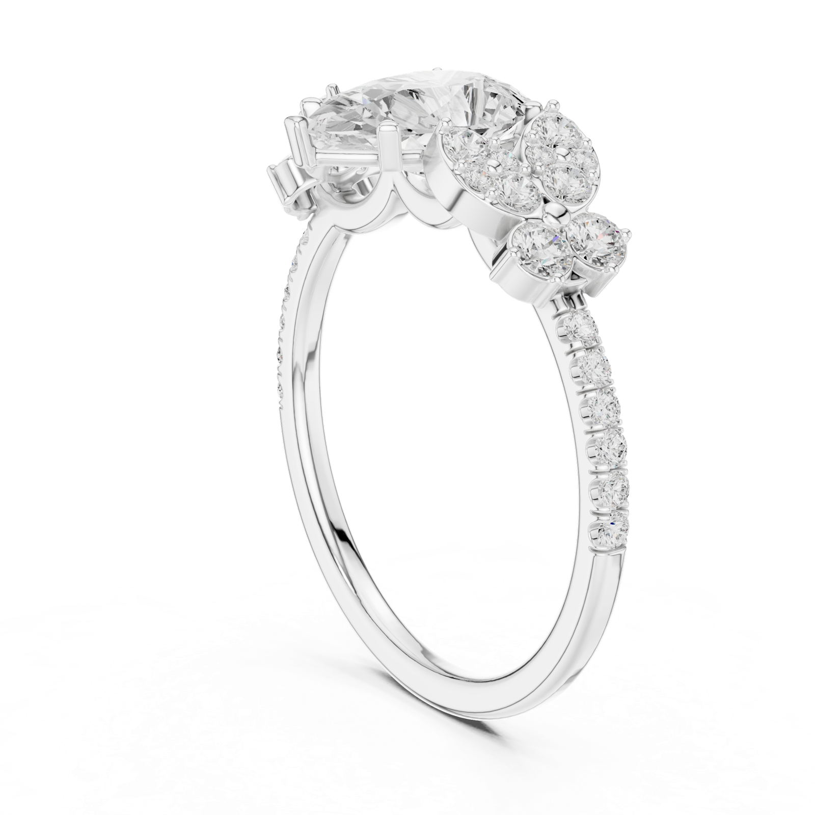 Gold Ring DDLR-1083, White Gold, view 1