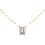 14K Solid Gold Lab Diamond Solitaire Pendant Necklace, Yellow Gold