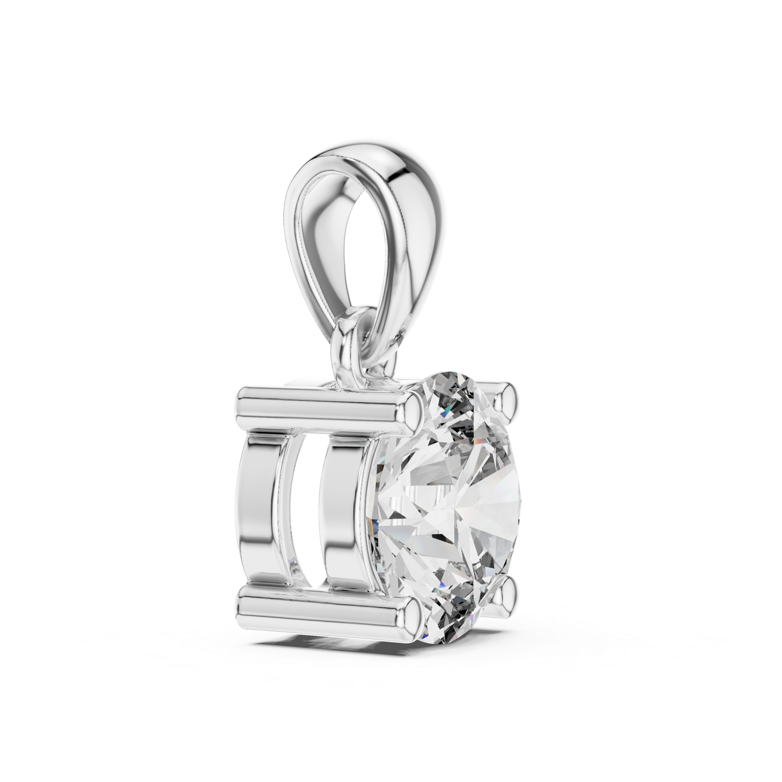 Gold Pendant PND-0001, White Gold, view 3