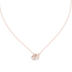 14K Solid Gold Lab Diamond Pendant Necklace, Rose Gold, view 4