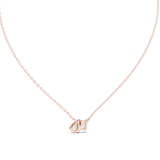 14K Solid Gold Lab Diamond Pendant Necklace, Rose Gold, view 4