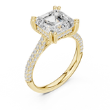 Gold Ring DDLR-260, Asscher center stone, Yellow Gold, view 2