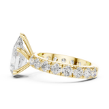 Gold Jewelry L35-63, Pear center stone, Yellow Gold, view 3