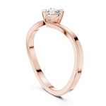 14K Solid Gold Lab Diamond Crossover Ring, Rose Gold, view 1