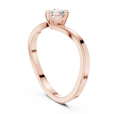 14K Solid Gold Lab Diamond Crossover Ring, Rose Gold, view 1