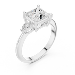 Gold Jewelry L35-66, Princess center stone, White Gold, view 2
