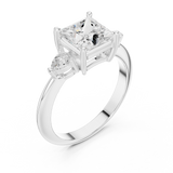 Gold Jewelry L35-66, Princess center stone, White Gold, view 2