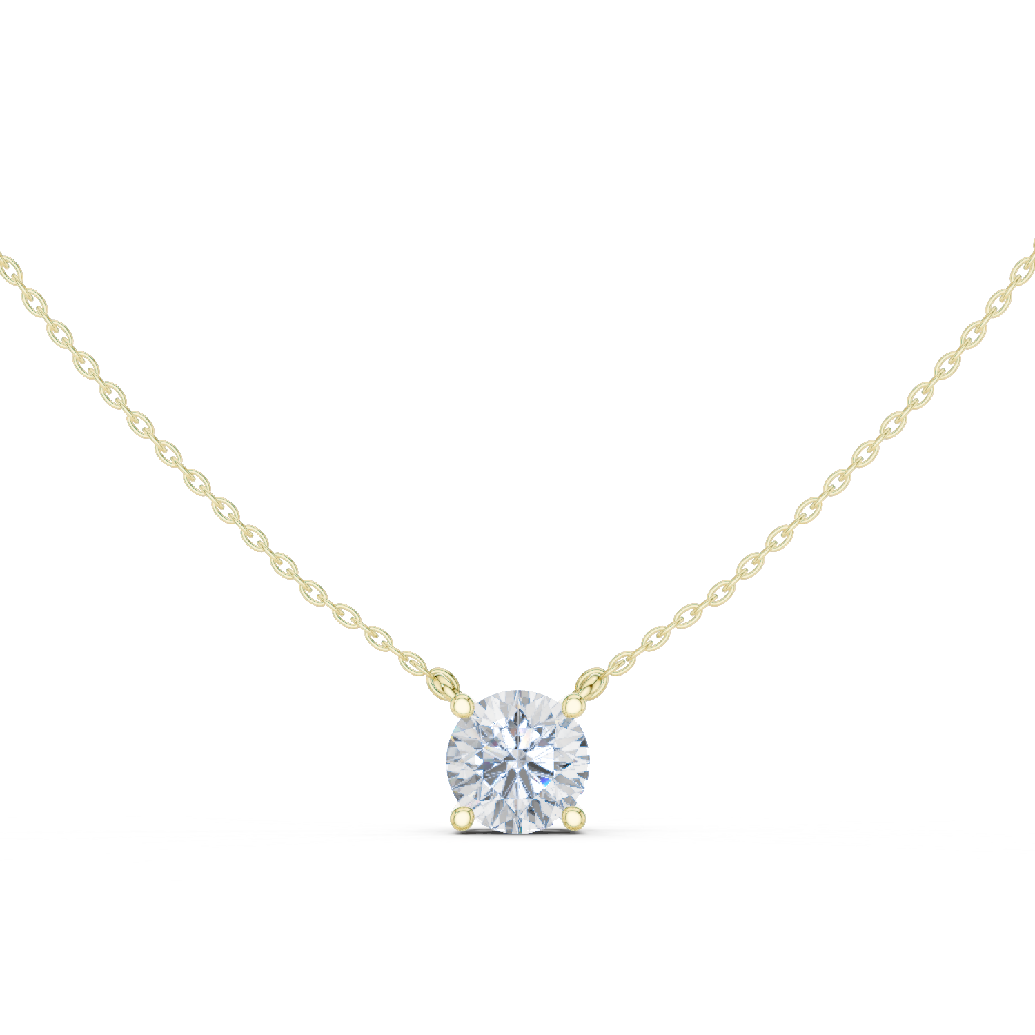 Gold Jewelry DDPO-001, Round center stone, Yellow Gold