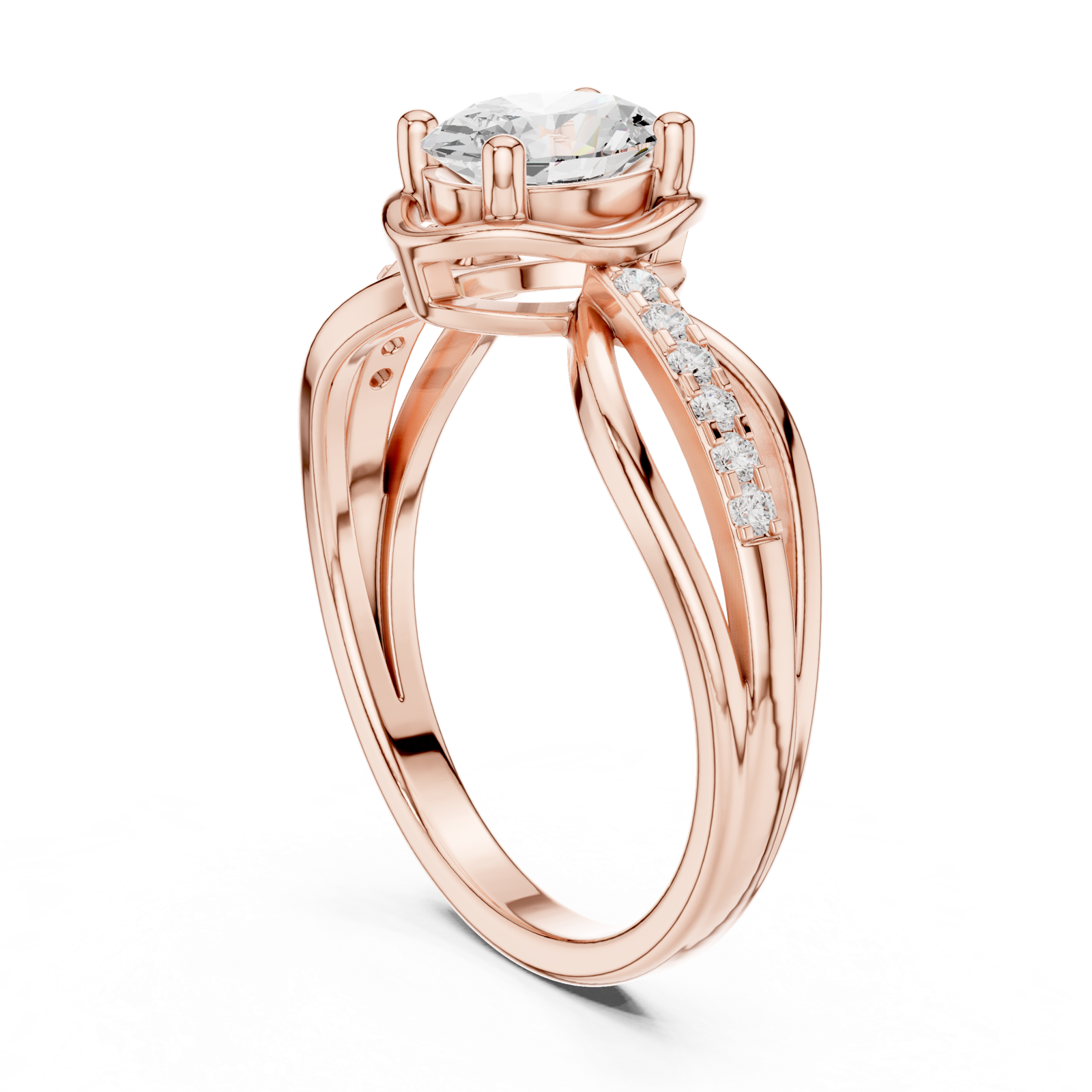 Gold Ring DDLR-523, Rose Gold, view 1