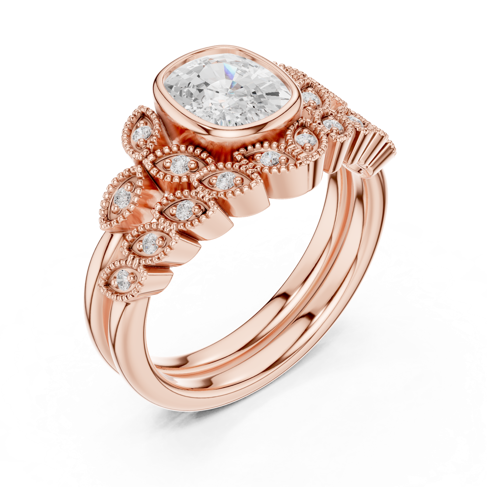 Gold Ring DDLR-290, Rose Gold, view 2