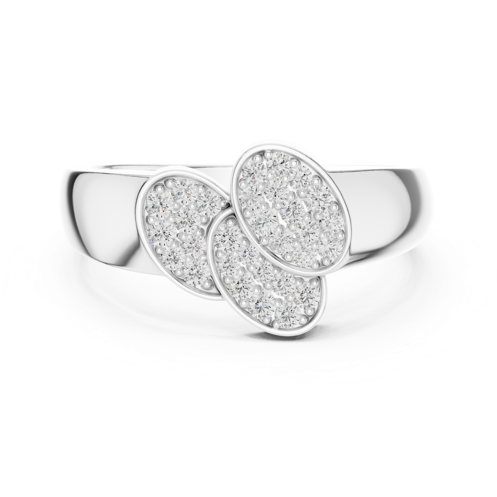 Gold Ring LR-01 (47), White Gold, view 4