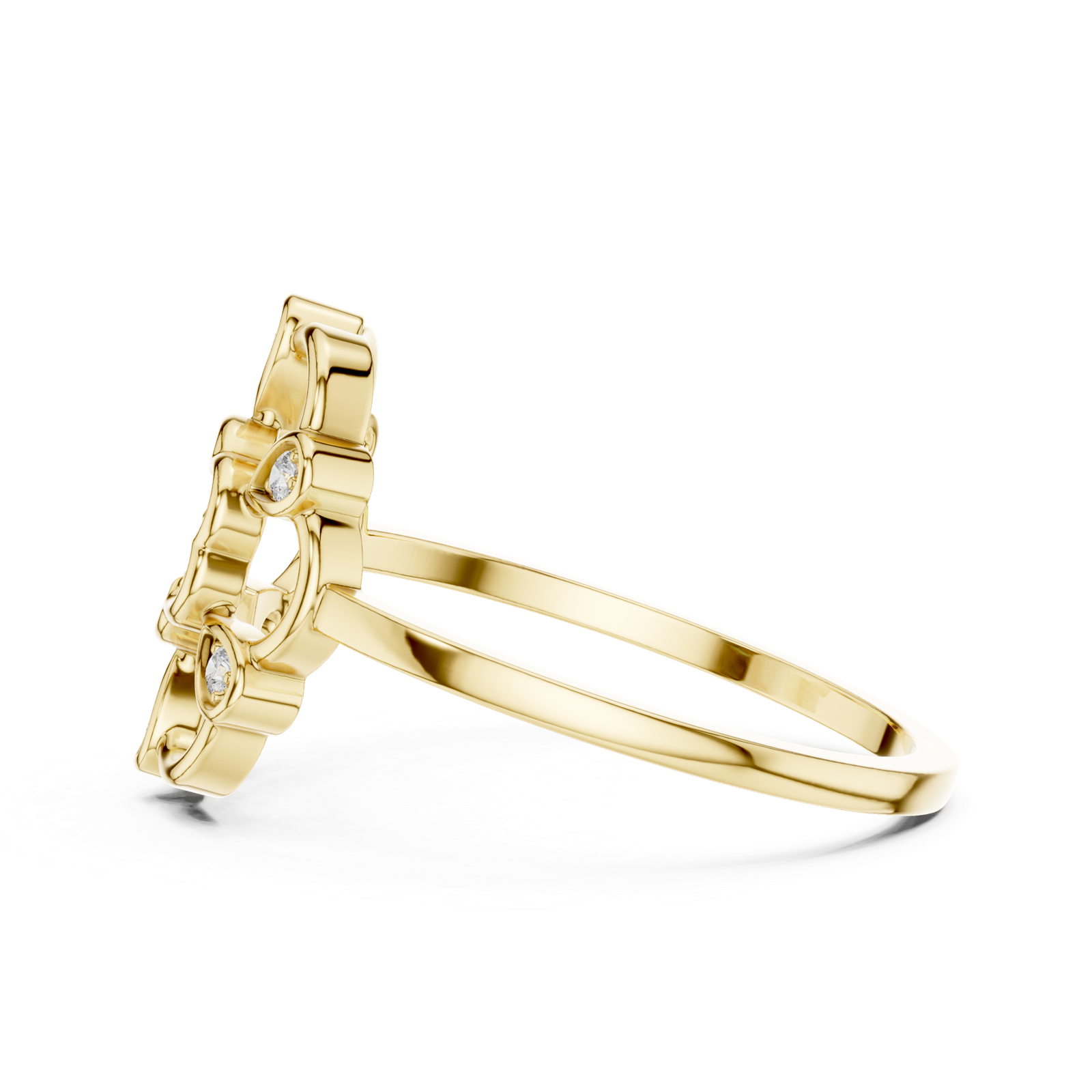 Gold Ring DR-6200, Yellow Gold, view 3