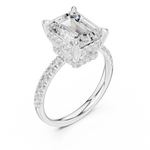 Gold Ring DDLR-259, Emerald center stone, White Gold, view 2