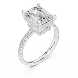 Gold Ring DDLR-259, Emerald center stone, White Gold, view 2
