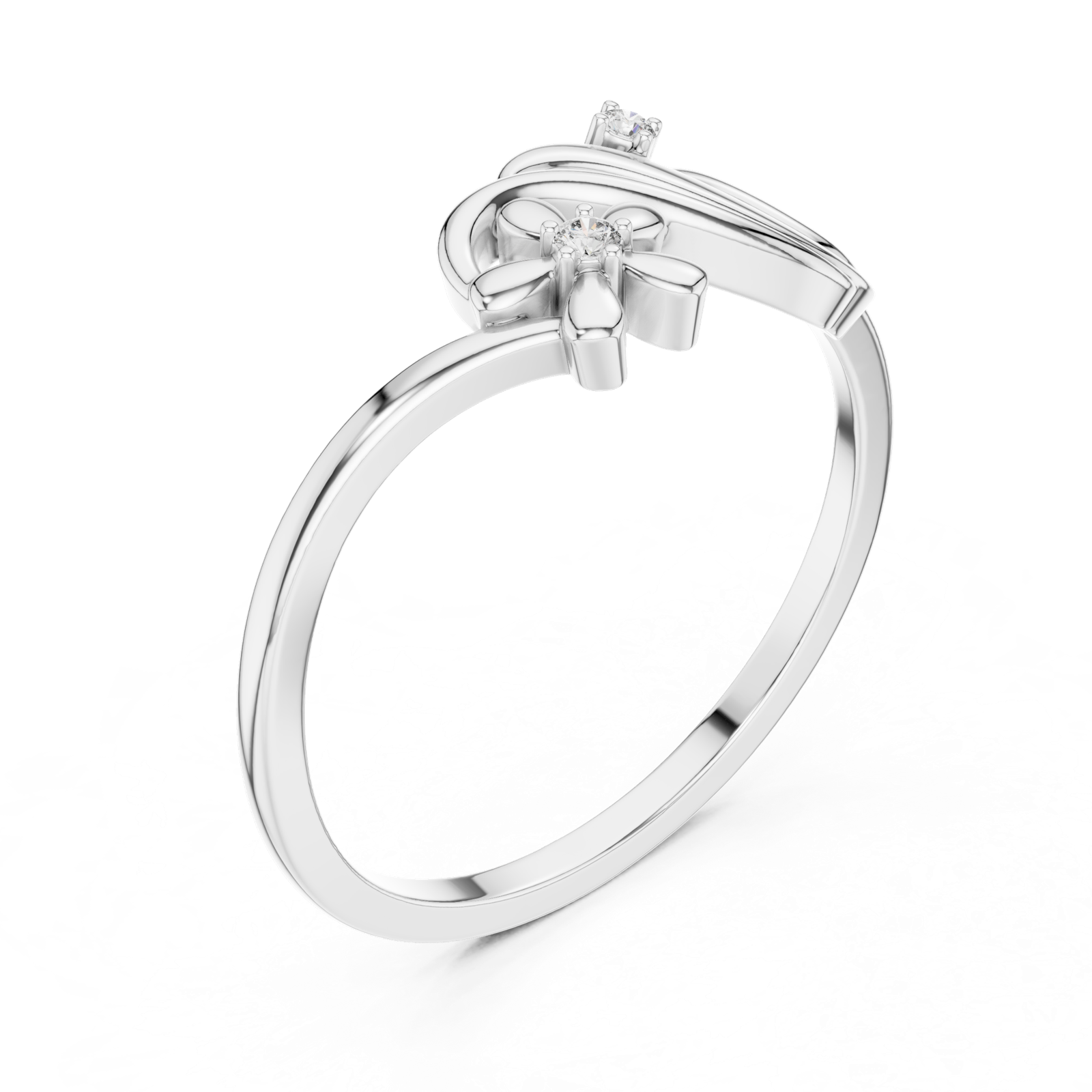 Gold Ring DR-6218, White Gold, view 2