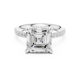 Gold Ring, Asscher center stone, White Gold, view 4