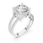 Gold Jewelry L36-13, Round center stone, White Gold, view 2