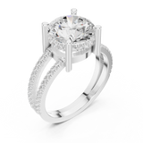 Gold Jewelry L36-13, Round center stone, White Gold, view 2