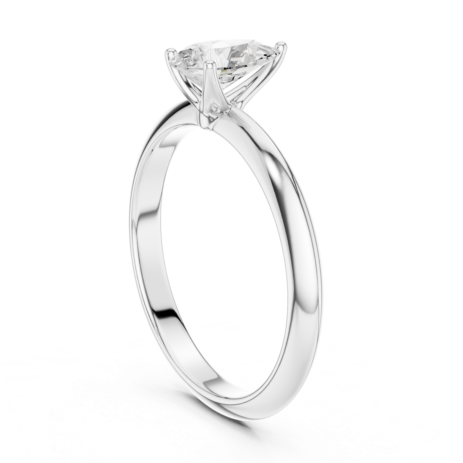 Gold Jewelry L36-6, Pear center stone, White Gold, view 1