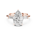 Gold Jewelry L35-67, Pear center stone, Rose Gold, view 4