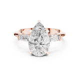 Gold Jewelry L35-67, Pear center stone, Rose Gold, view 4