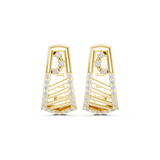 14K Solid Gold Lab Diamond Cluster Earrings, Yellow Gold