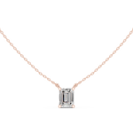 Gold Jewelry, Emerald center stone, Rose Gold, view 4