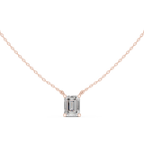 Gold Jewelry, Emerald center stone, Rose Gold, view 4