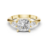 Gold Jewelry, Cushion center stone, Yellow Gold