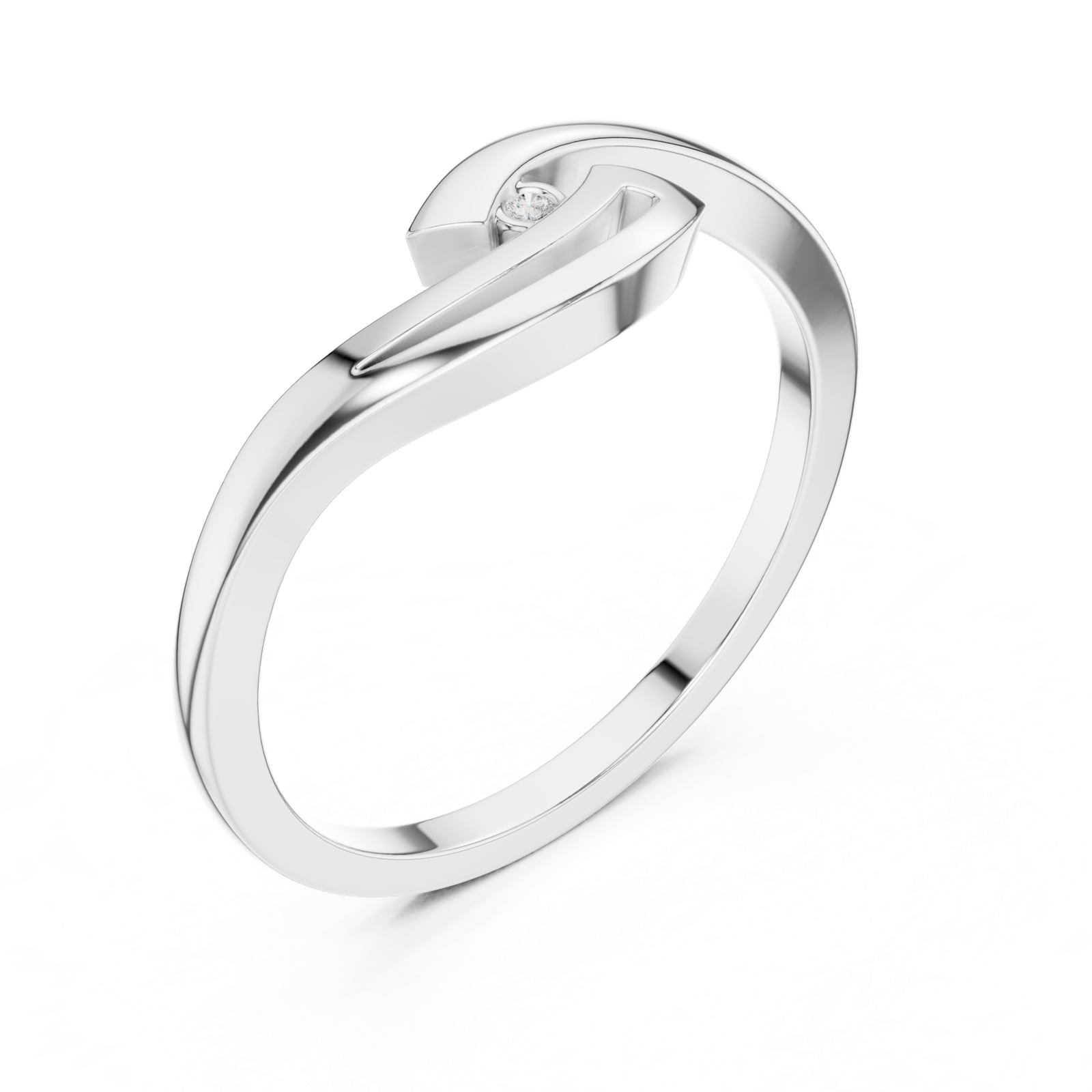 Gold Ring DDLR-811, White Gold, view 2