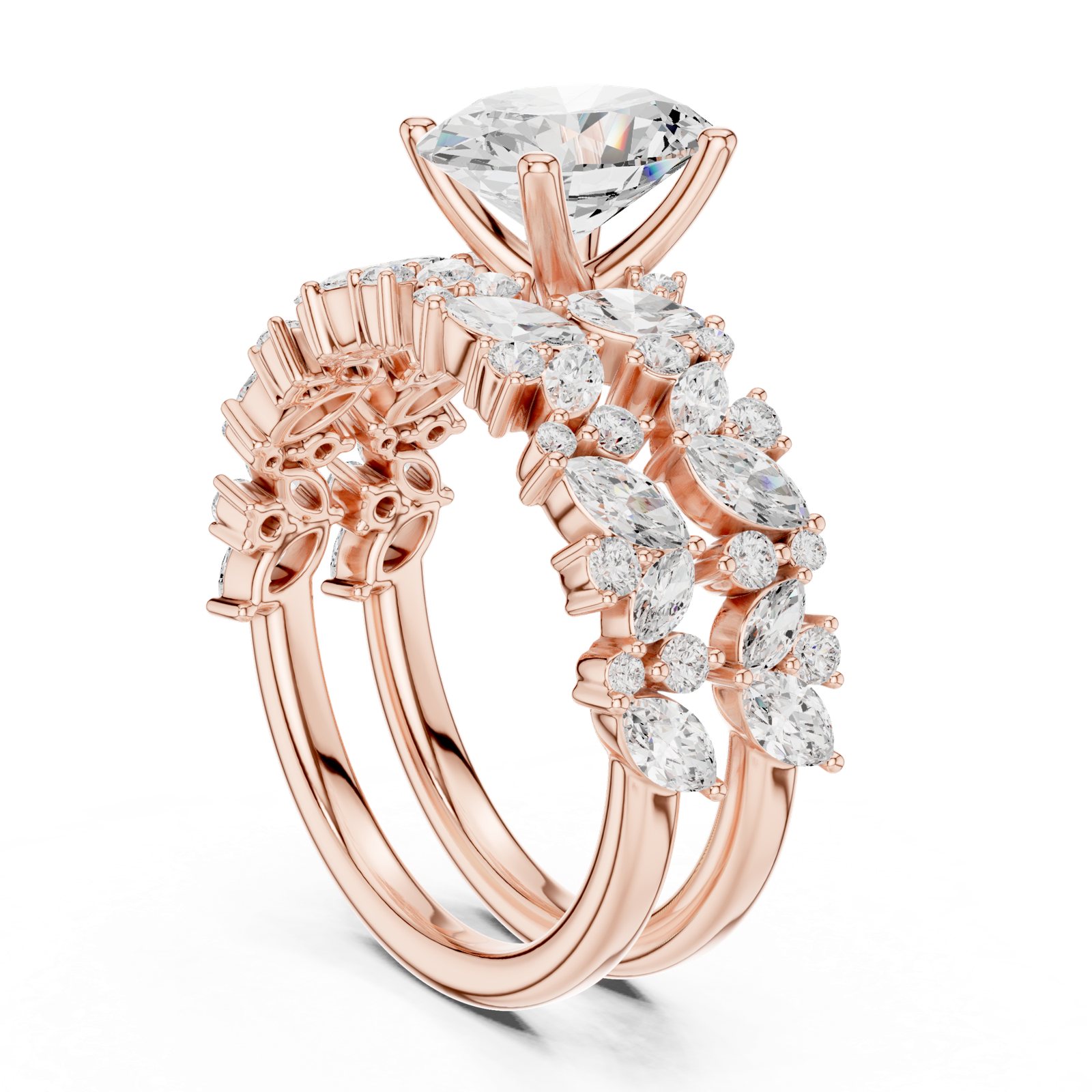 Gold Ring DDLR-943, Rose Gold, view 1