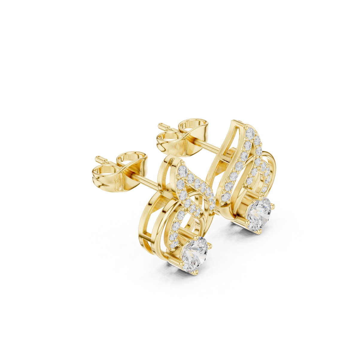Gold Earrings AOMER105104, Yellow Gold, view 1