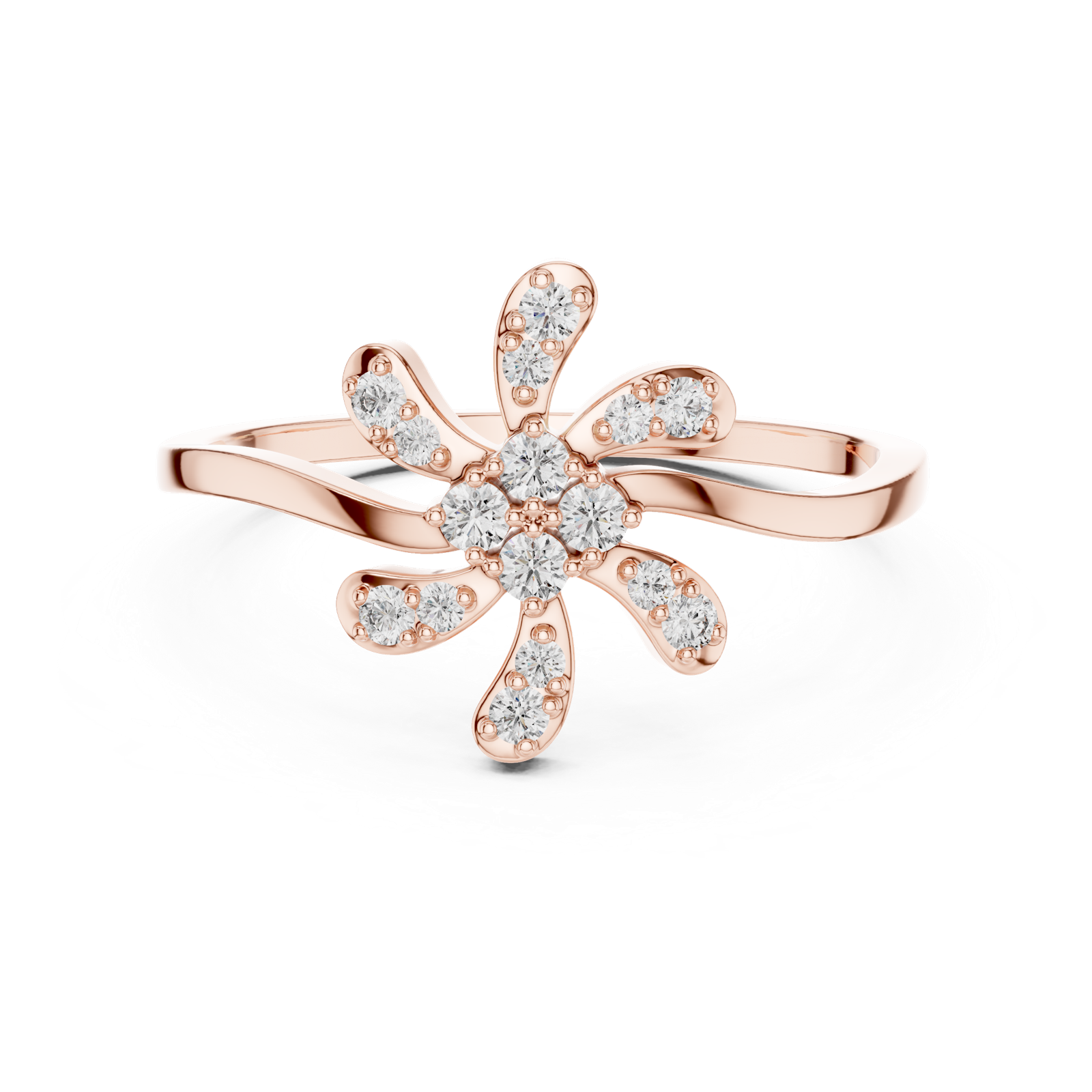 Gold Ring DR-6297, Rose Gold, view 4