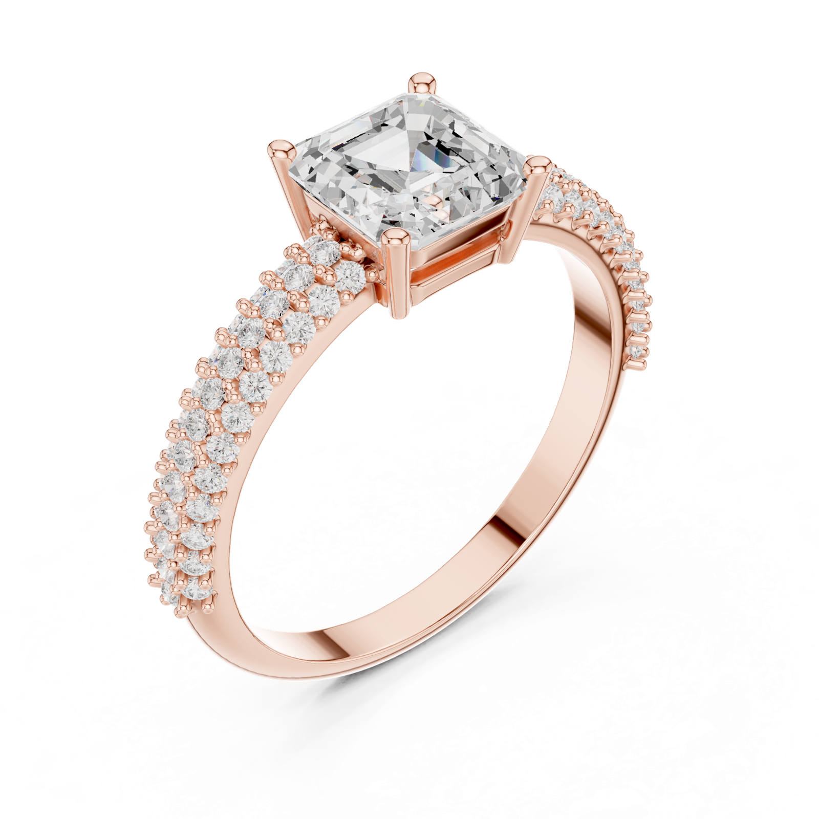 Gold Ring DDLR-1107, Rose Gold, view 2