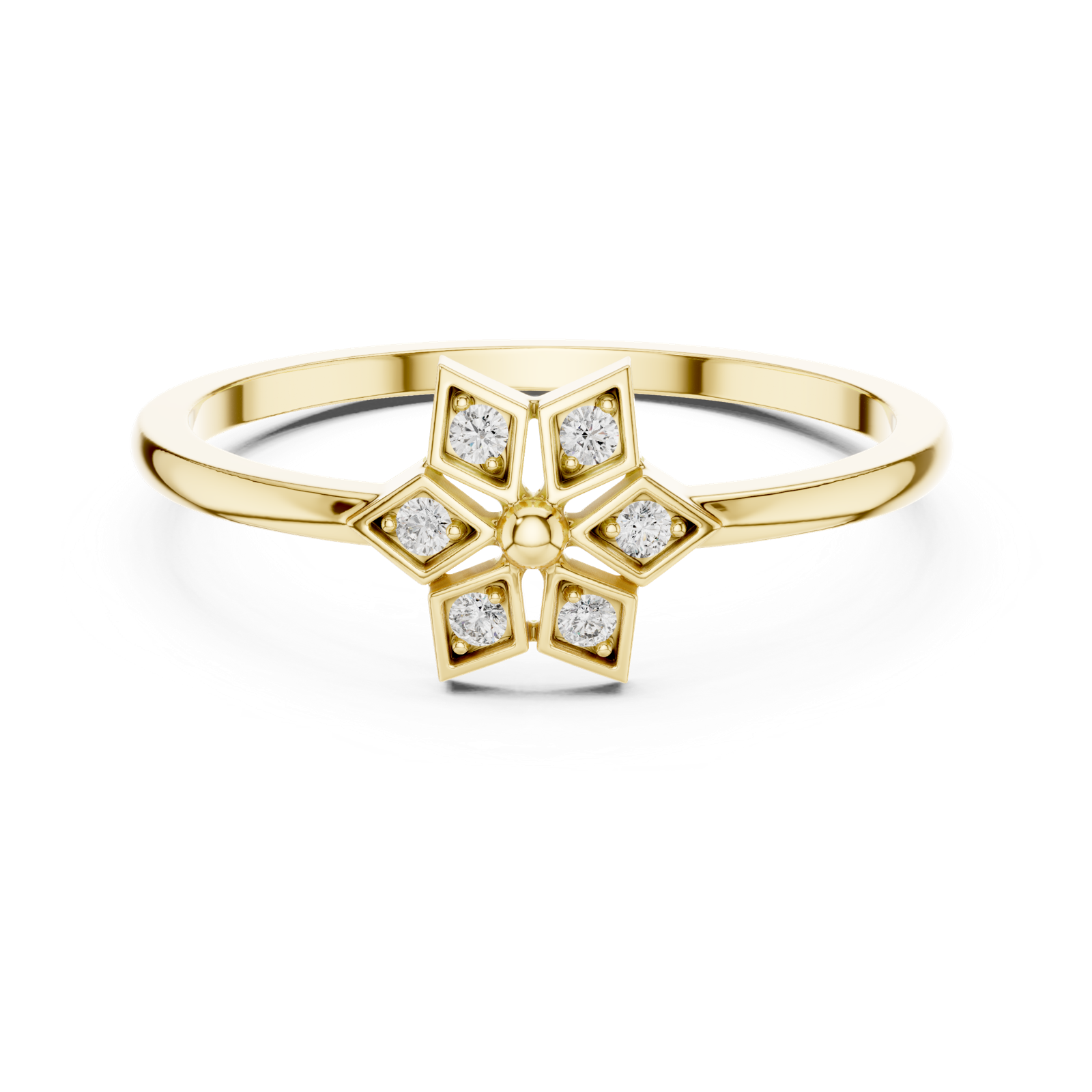 Gold Ring DR-6258, Yellow Gold, view 4