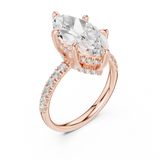 Gold Ring DDLR-259, Marquise center stone, Rose Gold, view 2
