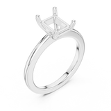 Gold Ring DDLR-032, Radiant center stone, White Gold, view 2