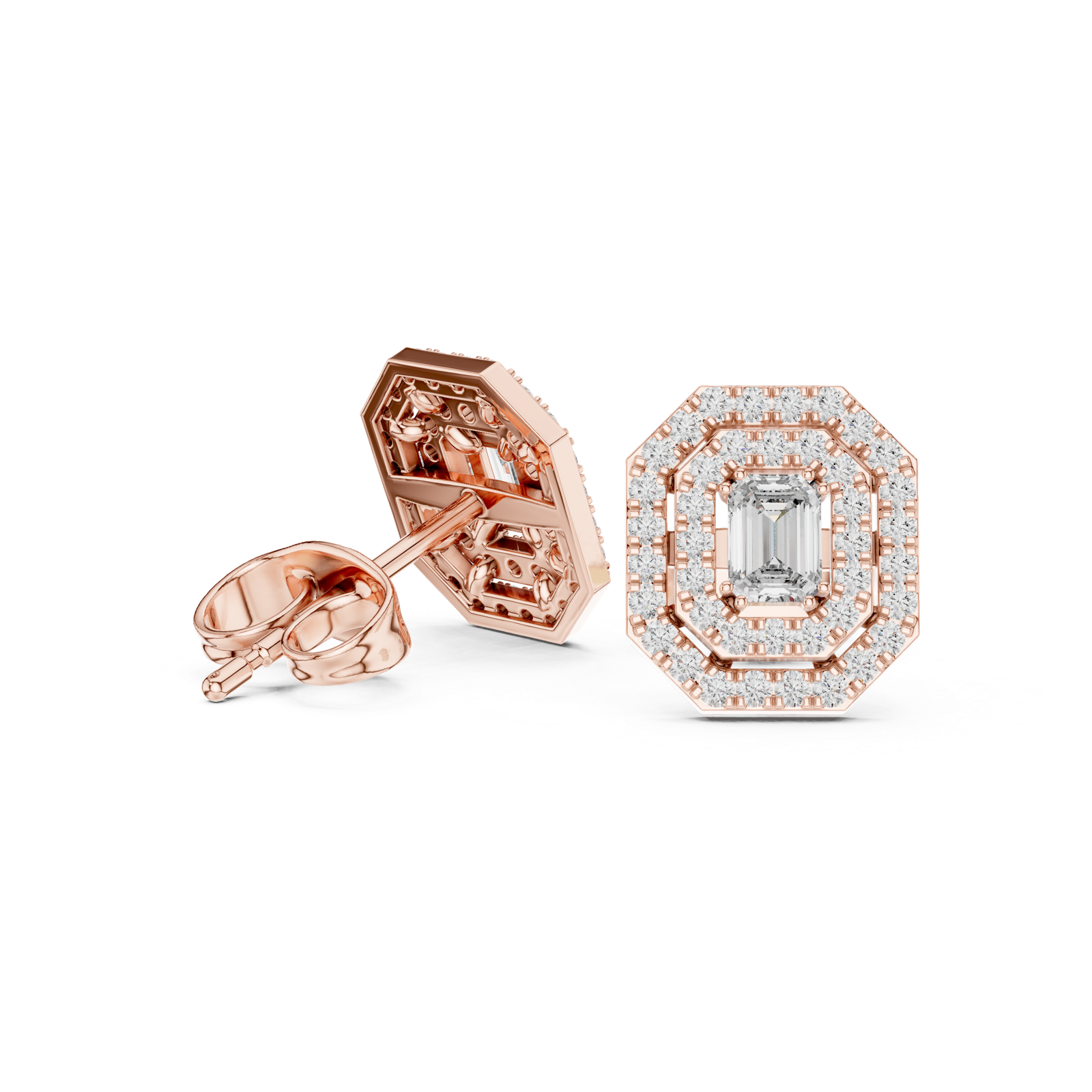 Gold Earrings 3-10001E_109_A_S, Rose Gold, view 1