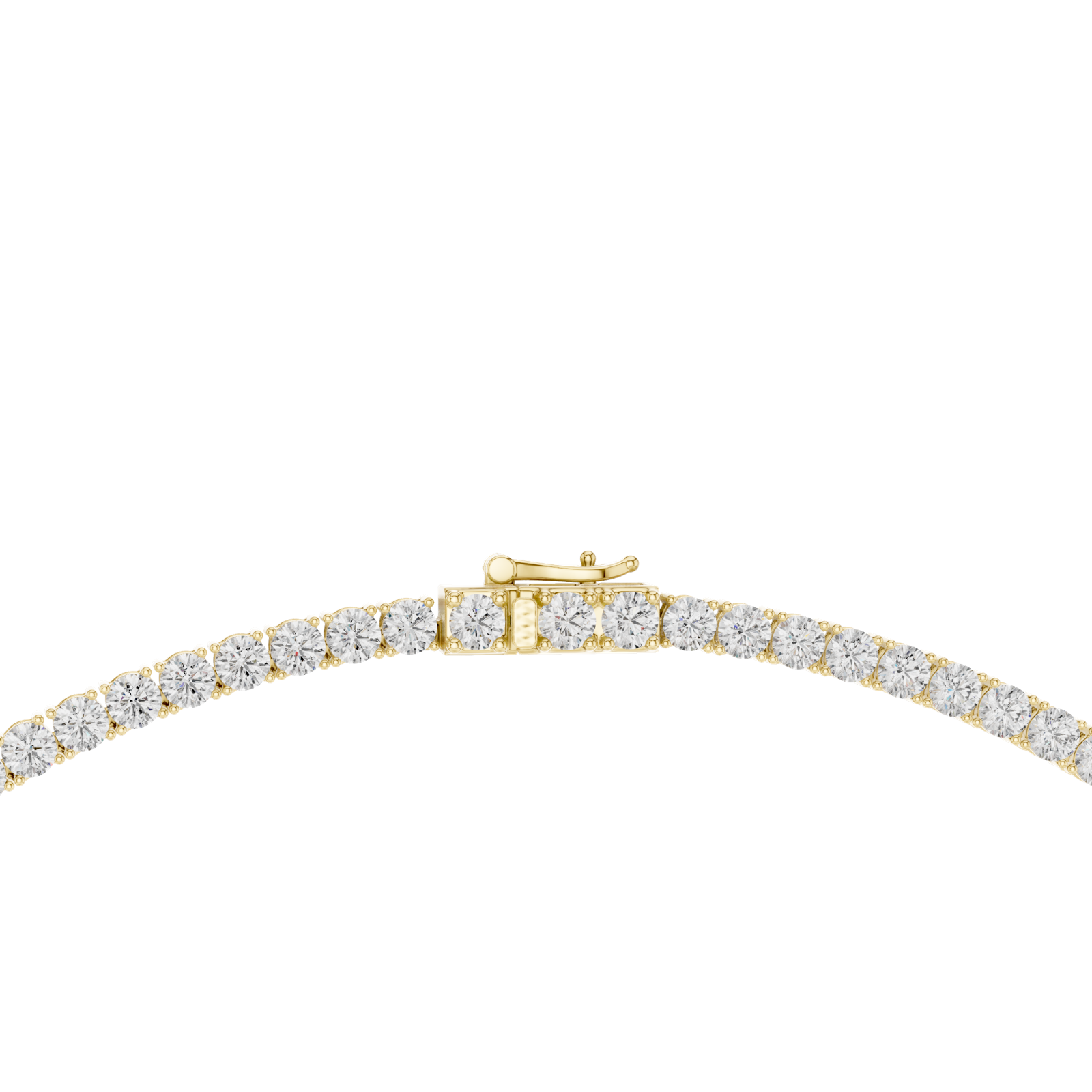 14K Solid Gold Lab Diamond Tennis Necklace, Yellow Gold, view 4