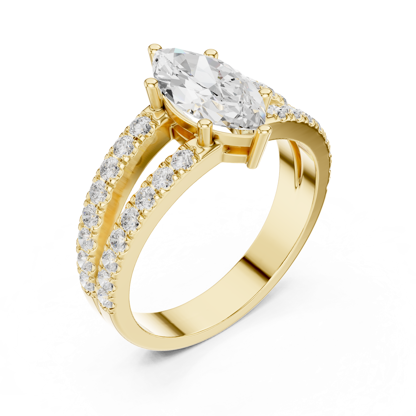 Gold Ring DDLR-1102, Yellow Gold, view 2
