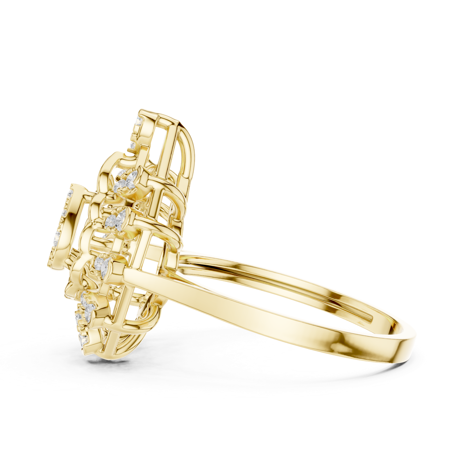 Gold Ring DDLR-822, Yellow Gold, view 3